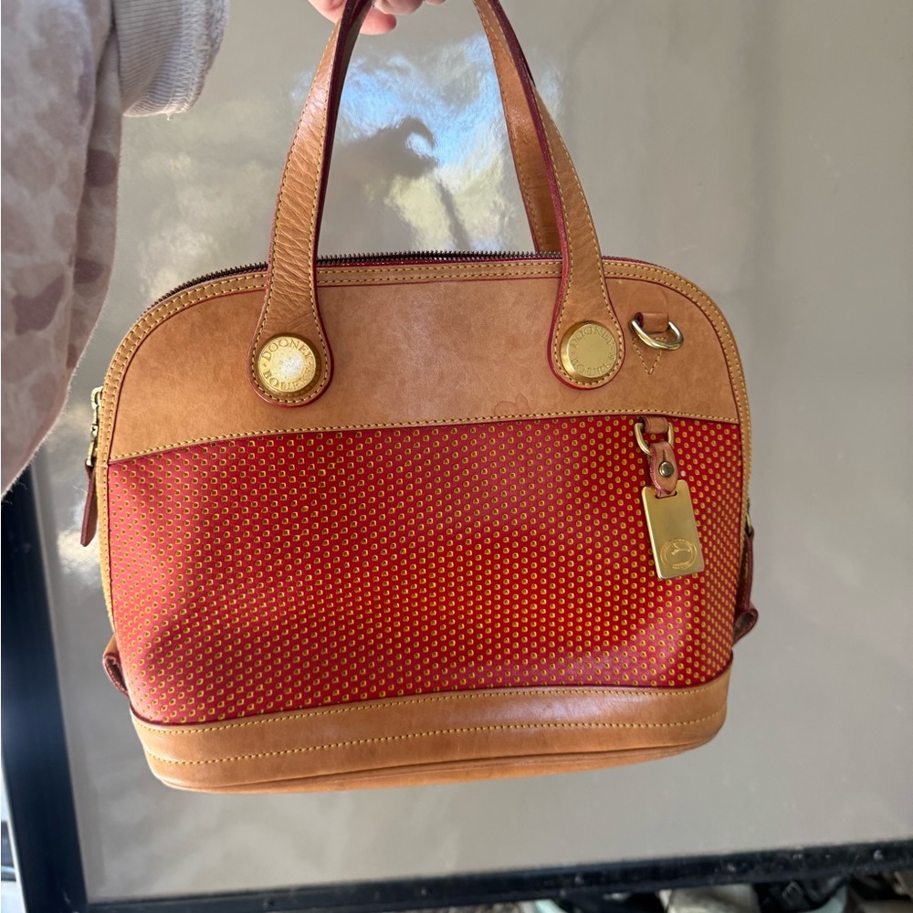 Dooney & Bourke Red and Brown Satchel